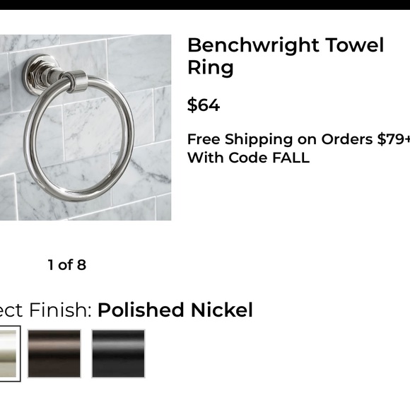 Pottery Barn Benchwright Towel Ring - Picture 1 of 4